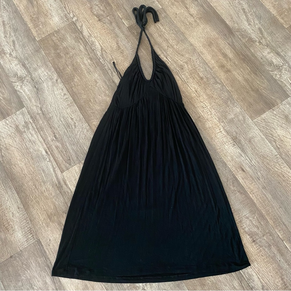 Banana Republic Women’s  Braided Neck Halter Black Cover Up Dress Size Medium